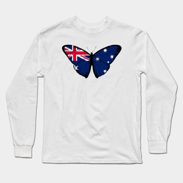 Vintage Australia Butterfly Moth | Pray For Ukraine and Stand with Ukraine Long Sleeve T-Shirt by Mochabonk